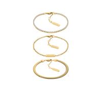 Armketten Set CALVIN KLEIN "CK TRIO", gold (gelbgoldfarben, kristallweiß, kristallweiß), Armbänder, Damen, 17cm, Edelstahl, mit Zirkonia (synth.) (17182750-0) gelbgoldfarben, kristallweiß, kristallwei