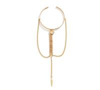 FDEETY Elegante Armreif Mit Kettenanhänger Aus Hochwertigem Edelstahl Frauen Armband Modeschmuck Goldfarbenes Armband Verstellbares Damenarmband Stilvolle Armkette Für Damen