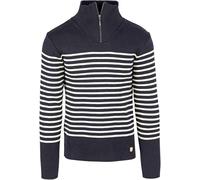 Armor-Lux Camionneur Half Zip Pullover Wolle gestreift Navy - Größe XL Dunkelblau XL