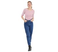 Armor Lux Damen Marine-Stil mit 3/4 Ärmeln Guérande aus Baumwolle T-Shirt, Mehrfarbig (Blanc/Braise 320), XXXX-Large (Herstellergröße: 8)