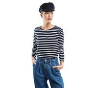 Armor Lux Damen Marine-Stil Plozevet aus Leichter Baumwolle T-Shirt, Mehrfarbig (Rich Navy/Blanc Bi8), Medium (Herstellergröße: 2)
