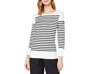 Armor Lux Damen Marinière amiral Femme Langarmshirt, Mehrfarbig (Bi9 Blanc/Rich Navy Bi9), 38 (Herstellergröße: 2)