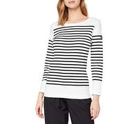 Armor Lux Damen Marinière Amiral Femme Langarmshirt, Mehrfarbig (Bi9 Blanc/Rich Navy Bi9), 42 (Herstellergröße: 4)