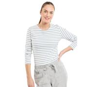 Armor Lux Damen Marinière Lesconil Col Bateau en Coton Épais Femme Pullover, Weiß/Shadow, M
