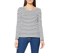 Armor Lux Damen Marinière plozévet Femme Langarmshirt, Mehrfarbig (Bi9 Blanc/Rich Navy Bi9), 38 (Herstellergröße: 2)