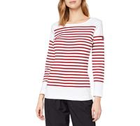 Armor Lux Damen Marinière Amiral T-Shirt, Mehrfarbig (320 Weiß/Braise 320 Weiß/Braun), 3 Jahre