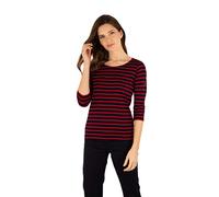 Armor Lux Damen Matrosenshirt mit 3/4-Ärmeln aus leichte Baumwolle T-Shirt, Mehrfarbig (Rich Navy/Braise Ii9), XXXX-Large (Herstellergröße: 8)