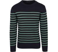Armor-Lux Groix Pullover Streifen Navy Grün - Größe XL Dunkelblau XL