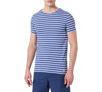 Armor Lux Herren Marinière Manches Courtes Col Rond en Coton Léger Héritage Homme T-Shirt, Dunkel/Milk, XL