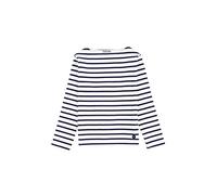 Armor Lux Mädchen Kinder Marine-Stil Loctudy aus Dicker Baumwolle T-Shirt, Mehrfarbig (Blanc/Navire 400), 8 Jahre