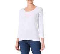 Armor Lux Pflanzen-T-Shirt mit 3/4-Ärmeln und Rundhalsausschnitt, aus Leichter Baumwolle, für Damen, Weiß, Serie. Calyptus, 42