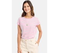 Armor Lux T-Shirt Damen Weiß Rosa Leinen Mix Heritage Rosa 36