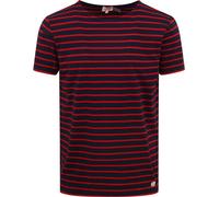 Armor-Lux T-Shirt Streifen Navy Rot - Größe L Dunkelblau L