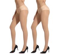 ARMOROSE Unzerstörbare Strumpfhosen, reißfest, halbtransparent, für Damen, langlebig, hohe Taille, 2 Stück, Hautfarben, XL