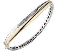 Armreif Armband 585 Gold Gelbgold Weißgold bicolor 55 Diamanten Brillanten
