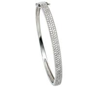 Armreif Armband 925 Sterling Silber mit Zirkonia Silberarmreif Klappverschluss