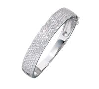 Armreif Armband 925 Sterling Silber mit Zirkonia Silberarmreif Klappverschluss