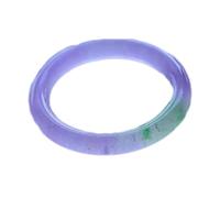 Armreif aus natürlicher grüner Jade, für Damen, lila-grünes, rundes Armband, Einheitsgröße, Achat