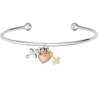 Armreif ENGELSRUFER "Glaube Liebe & Hoffnung", rosa (silberfarben, roségoldfarben, gelbgoldfarben), Armbänder, Damen, Silber 925 (Sterlingsilber), Armreif, Made in Germany (90155355-0) silberfarben, r