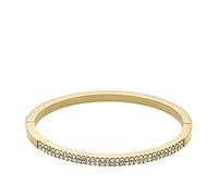 Armreif FOSSIL "Schmuck Geschenk Edelstahl ELLIS", gold (gelbgoldfarben, kristallweiß, kristallweiß), Armbänder, Damen, Edelstahl, Armreif, mit Glasstein (86628762-0) gelbgoldfarben, kristallweiß, kri