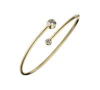 Armreif JOBO, gold (goldfarben), Armbänder, Damen, Silber 925 (Sterlingsilber), Armreif, 925 Silber vergoldet mit 2 Zirkonia (57421564-0) goldfarben