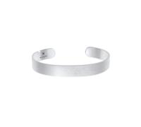 Kuzzoi Buddha Herren Silber Armreif offen, handgefertigt aus echten massiven 925 Sterling Silber mattiert, Basic Armband für Männer, 19cm, 10 mm breit, 25g schwer