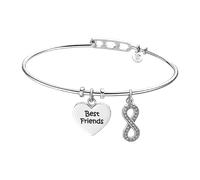 Armreif LOTUS "Urband Woman - Herz Best Friends Infinity Unendlichkeitsschleife", edelstahlfarben, kristallweiß, kristallweiß, Armbänder, Damen, Edelstahl, Armreif, mit Glasstein (12861041-0) edelstah