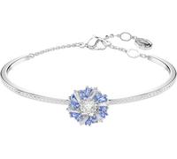 Armreif SWAROVSKI "Idyllia E Florere Blume" Gr. M, bunt (metallfarben, kristallweiß, blau, kristallweiß, blau), Armbänder, Damen, M, Metall, Armreif, mit Swarovski Kristall (18426618-M) metallfarben,