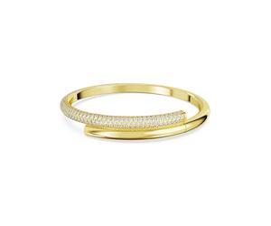 Armreif SWAROVSKI "Schmuck Geschenk Armschmuck Dextera" Gr. L, gold (gelbgoldfarben, kristallweiß, kristallweiß), Armbänder, Damen, L, Metall, Armreif, mit Swarovski Kristall (98103763-L) gelbgoldfarb