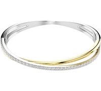 Armreif SWAROVSKI "Schmuck Geschenk Armschmuck Hyperbola" Gr. L, gold (metallfarben, gelbgoldfarben, kristallweiß, kristallweiß), Armbänder, Damen, L, Metall, Armreif, mit Swarovski Zirkonia (synth.) 