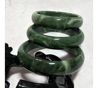 Armreifen für Damen, wunderschöner Armreif aus chinesischer grüner Jade, handgeschnitzt, 54-64 mm (Edelsteinfarbe: 54-56 mm) (Grün, Jade 54 mm)