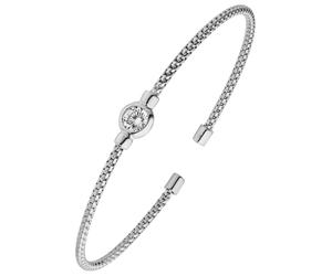 Armspange JOBO "offener Armreif", silber 925, weiß, Armbänder, Damen, Silber 925 (Sterlingsilber), Armspange, 925 Silber mit Zirkonia 17,5 cm (52495355-0) silber 925, weiß