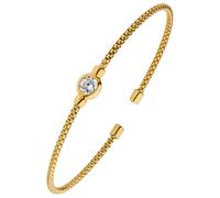 Armspange JOBO "offener Armreif", vergoldet, weiß, Armbänder, Damen, Silber 925 (Sterlingsilber), Armspange, 925 Silber mit Zirkonia 17,5 cm (24092724-0) vergoldet, weiß