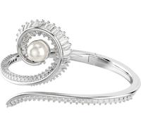 Ariana Grande x Swarovski Armreif, Kristallperle, Baguette-Schliff, Weiß, Rhodiniert L