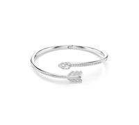 Armspange SWAROVSKI "Schmuck Geschenk Idyllia Armreif" Gr. S, silber (metallfarben, kristallweiß, kristallweiß), Armbänder, Damen, S, Metall, Armspange, mit Swarovski Kristall (34412751-S) metallfarbe