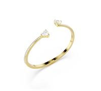 Armspange SWAROVSKI "Schmuck Geschenk Mesmera Armreif" Gr. L, gold (gelbgoldfarben, kristallweiß, kristallweiß), Armbänder, Damen, L, Metall, Armspange, mit Swarovski Kristall, Zirkonia (synth.) (3717