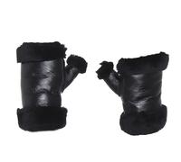 Armstulpen aus echtem Lammfell für Damen schwarz, M