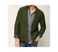 (Army Green, M) Outdoor Mens Single Breasted Sweater Knitted Blazer Coat Jacket Cardigan Office