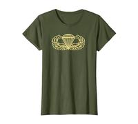 Army Parachute Wings Abzeichen Luftballon Olive T-Shirt, Damen, Olivgrün, 3XL