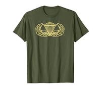 Army Parachute Wings Abzeichen Luftballon Olive T-Shirt, Herren, Olivgrün, XXL