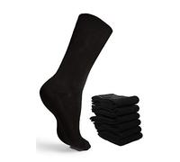 ArnsteiN Premium 6 Paar schwarze Herrensocken-Größen 39-46-klassische Socken Freizeit/Arbeit-Damen Herren-Öko Tex 100 zertifiziert-hochwertige Baumwolle ohne Gummi (schwarz, 39-42)