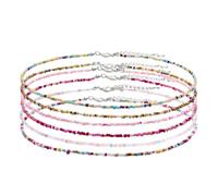 Aroncent Bunte Boho Perlen Halsketten: 6er Set Verstellbare Damen Ketten im Strandstil Sommer Modeaccessoires mit Glasperlen