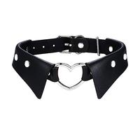 Aroncent Damen Punk Choker Halsband Halskette - Schwarz Gothic Rock Leder Choker Exquisit Herz Metalllegierung Niet Lederhalskette Verstellbaren Größen