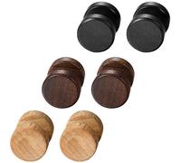 Aroncent Herren Damen 3 Paar Ohrringe, rund, Fantasie, Tunnel, Punk, cool, schick, aus Edelstahl und Holz, Farbe Schwarz, Gold, Braun, 8 mm/10 mm/12 mm, Edelstahl und Holz, Ohne Stein