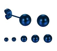 Aroncent Perlen Kugel Ohrringe Ohrstecker: 5 Paare Herren Damen Kugel Ohrstecker Edelstahl Blau