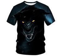 ARORALS Herren Wolf T-Shirt Sommer Kurzarm Tees Tops Tier Thema Sweatshirt Realistische Grafik Shirt, GRAU, XX-Large