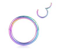 AROWRO 16G Nase Hoop Ring Septum Clicker Knorpel Hoop Ohrringe Knorpel Piercing Knorpel Tragus Helix Daith Ohrringe Helix Tragus Ring Helix Tragus Knorpel Piercing Schmuck 6mm Regenbogen