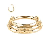 AROWRO 16G Septum Hoop Septum Nasenring Septum Schmuck Septum Piercings Septum Piercing Schmuck Septum Clicker Edelstahl Nahtlose Klappnasenringe Hoop 10mm Knorpel Daith Helix Ohrringe Gold