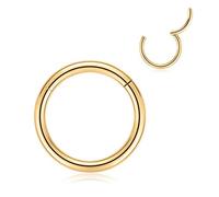 AROWRO 18G Septum Clicker Septum Schmuck Chirurgische Stahlnase Creolen Knorpel Creolen Daith Tragus Helix Ohrring Daith Muschelschmuck Daith Muschel Piercing Schmuck Concn Piercing 10mm Gold