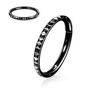 AROWRO 18G Septum Schmuck 6 mm Septum Ring Knorpel Helix Tragus Ohrring Helix Piercing Schmuck Nasenring Hoop Septum Clicker Hoop Nasenringe für Frauen Tragus Schmuck Lippenringe Schwarz